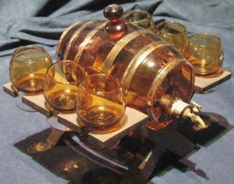 LICORERA BARRIL RUSTICA 6 COPAS